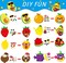 32‑Pack Hawaiian Fruit DIY Sticker Art Craft Kit for Kids | Summer Party Favors, Early Education & Classroom Fun Game Activities